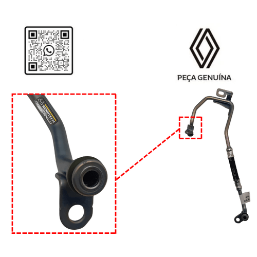 RN 151921 151921411R TUBO DE ENTRADA DE OLEO DA TURBINA 1.0 H5D1.3 16V H5H - 3